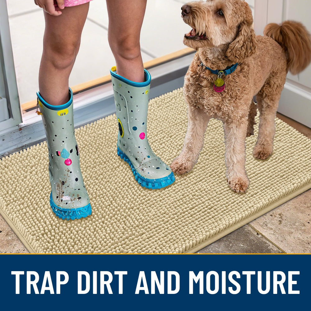 Smiry dog door mat non-slip backing visible on clean floor.