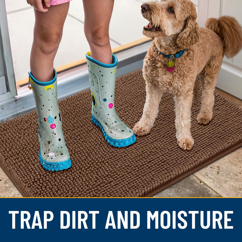 Smiry dog door mat non-slip backing for stable placement.