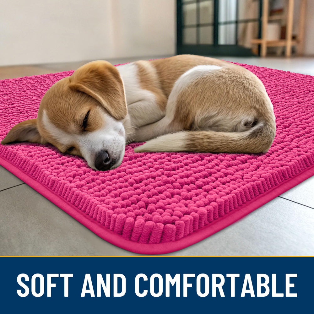 Smiry dog door mat non-slip-rubber-back clearly grips floors for safe entry
