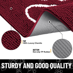 Smiry dog door mat non-slip rubber base prevents sliding on dry floors