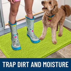 Smiry dog door mat non-slip backing prevents slips on floors.
