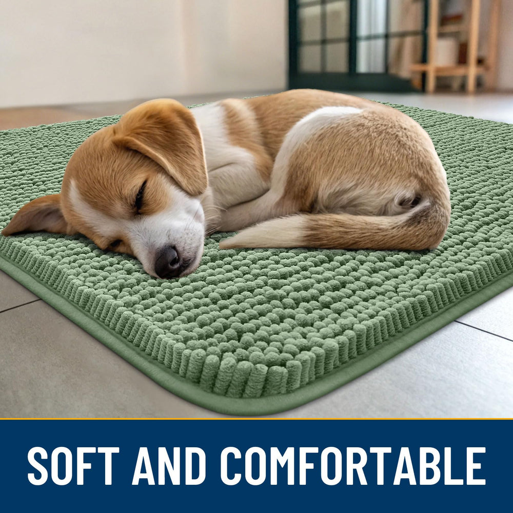 Smiry dog door mat olive-green absorbent fibers trap moisture and dirt at entry