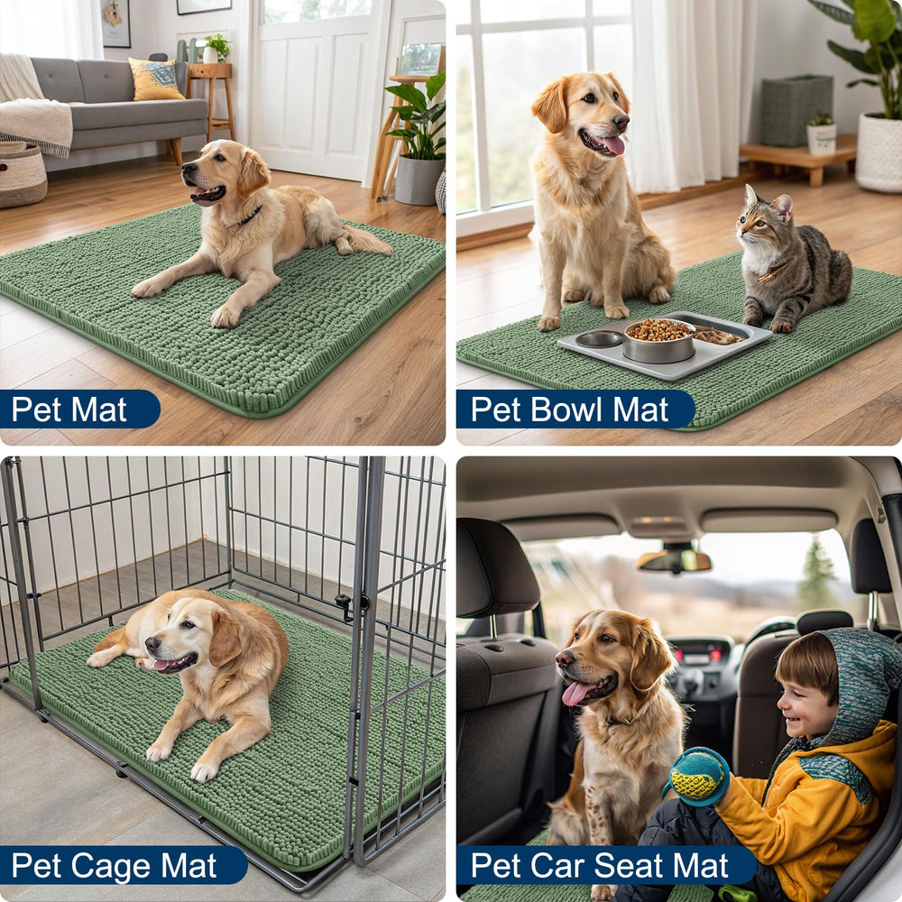 Smiry dog door mat olive-green mud protection at high-traffic entry