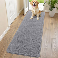 Smiry dog door mat plush-pile close-up showing soft touch for pets.