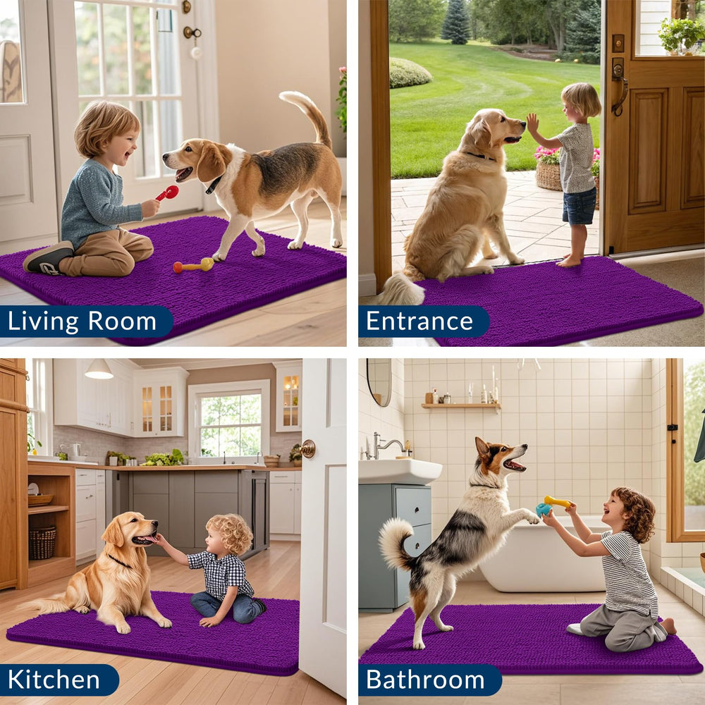 Smiry dog door mat purple color adds stylish home touch