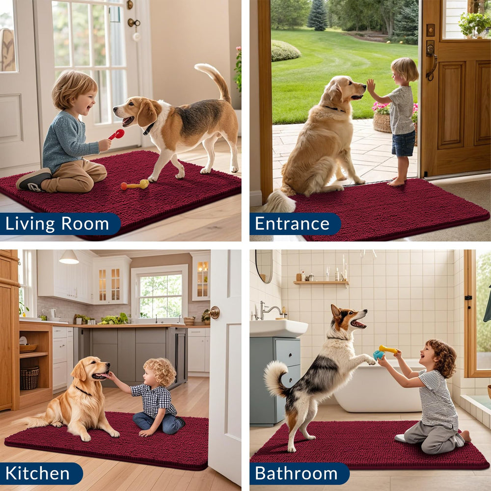 Smiry mat absorbs moisture and dirt, helping keep floors clean.