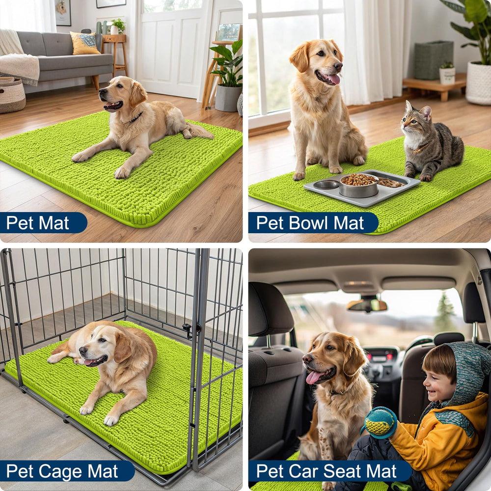 Smiry door mat bright green adds cheerful entryway color.