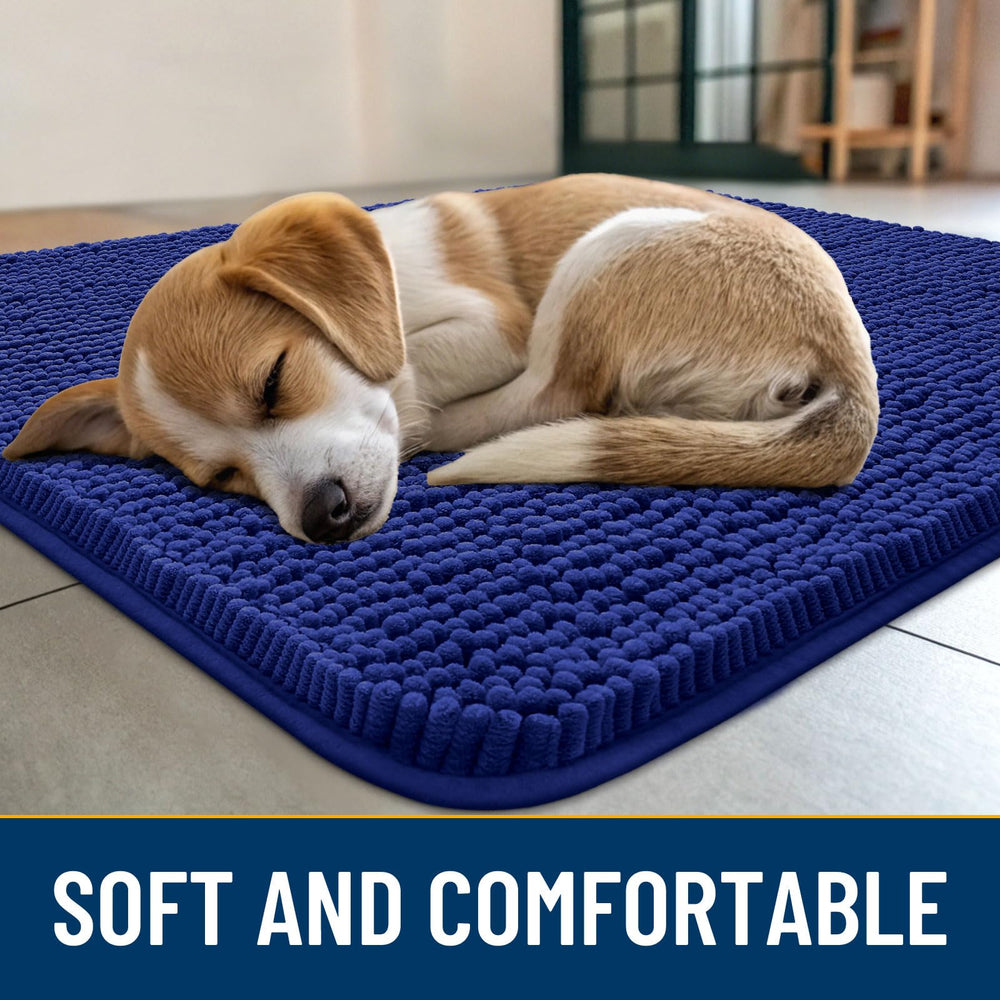 Smiry door mat with non-slip rubber backing for secure placement