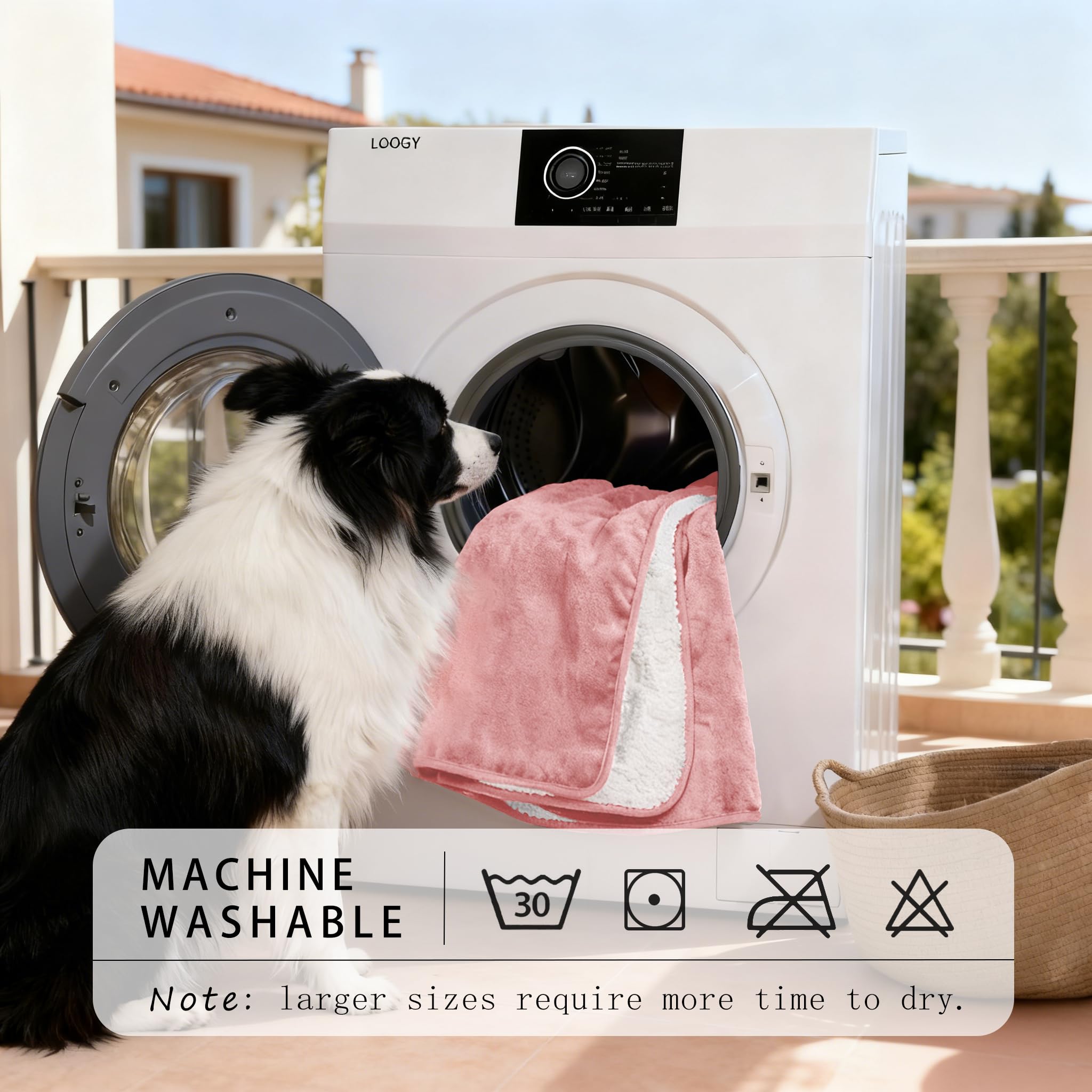 Smiry machine-washable dog throw blanket stays fluffy after cold wash.