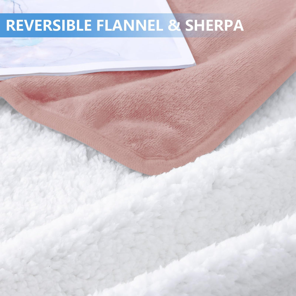 Smiry dusty-pink waterproof blanket helps families enjoy car rides and home lounging.