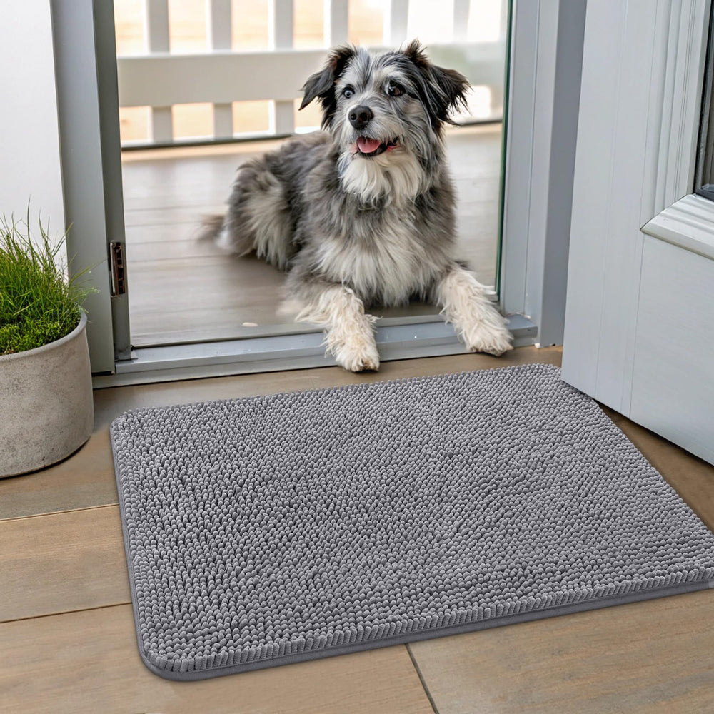 Smiry alfombra de entrada con huellas mojadas para absorber agua y suciedad.