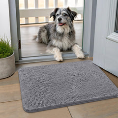 Smiry alfombra de entrada con huellas mojadas para absorber agua y suciedad.