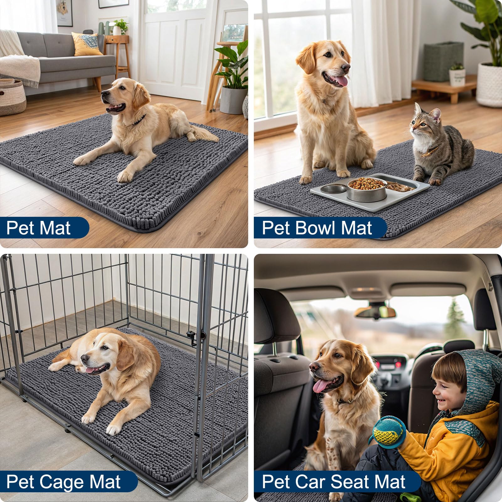 Smiry wash-and-dry mat dries quickly between uses for busy households.