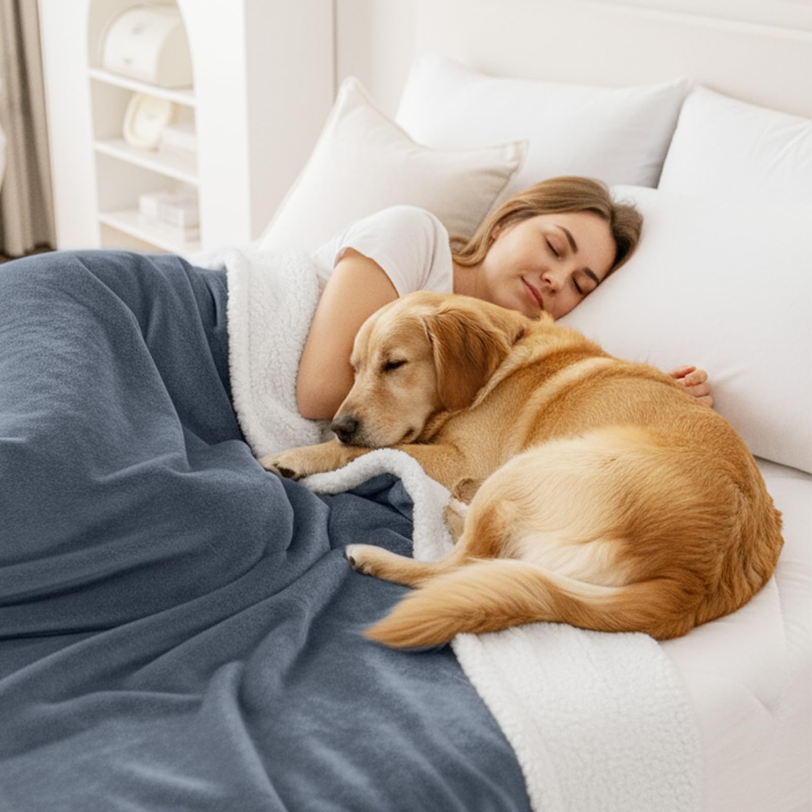 Smiry blanket size 50x60 shown on couch offering versatile protection.