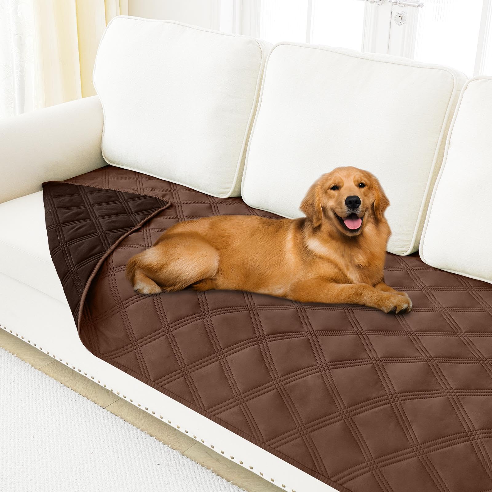 Smiry waterproof dog bed cover 40x80 close-up showing leakproof coating and texture