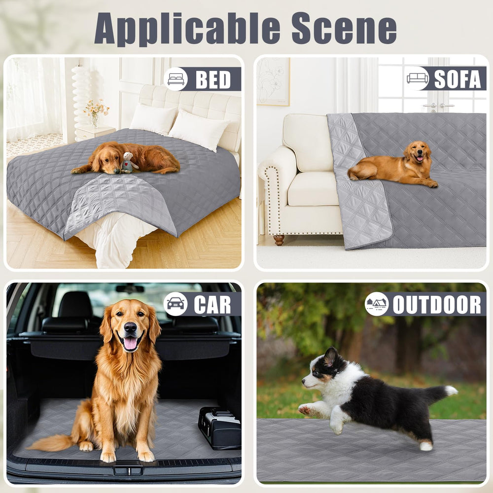 Smiry waterproof dog bed cover in car for easy pet travel cleanup