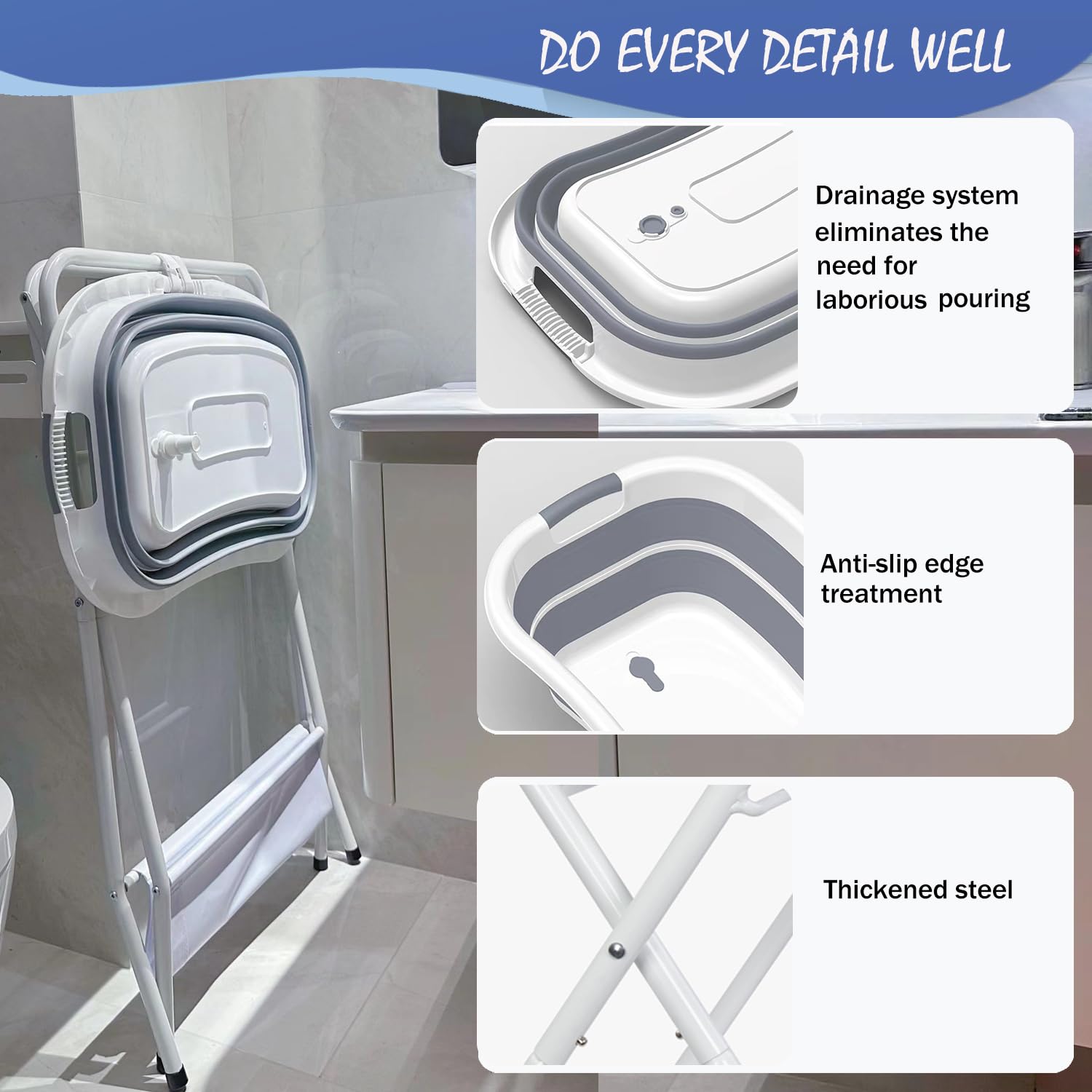 SMLXLXX built-in-drain-plug simplifies cleanup after pet wash.