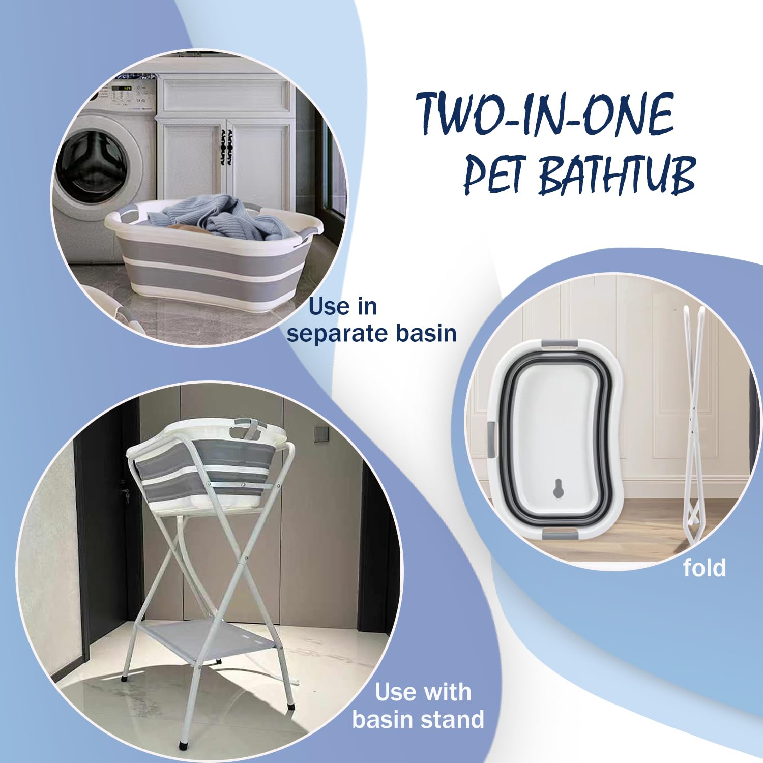 SMLXLXX foldable-design-pet-bath-tub saves space indoors and outdoors.