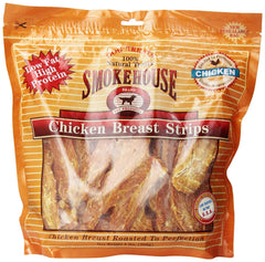 Smokehouse Treats chicken breast strips 2lb pack ready for training rewards.