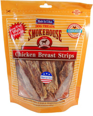 SMOKEHOUSE TREATS chicken breast strips 8oz pack—great for rewards.