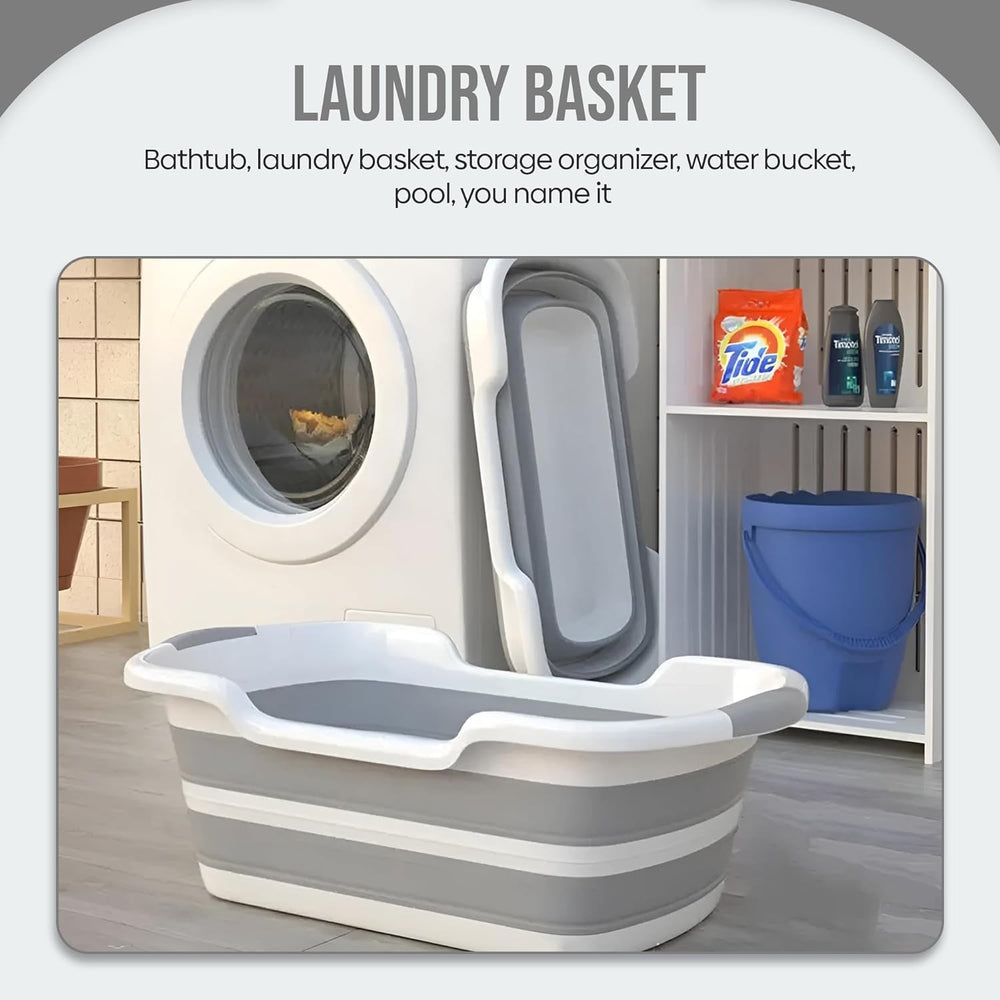 Smoochie multiuse dog tub doubles as laundry basket and storage.