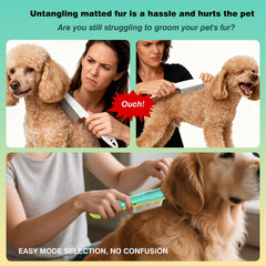 Smoothway Professional 3-Row Tick & Flea Comb ergonomic handle demonstrates comfortable grip during extended grooming sessions.