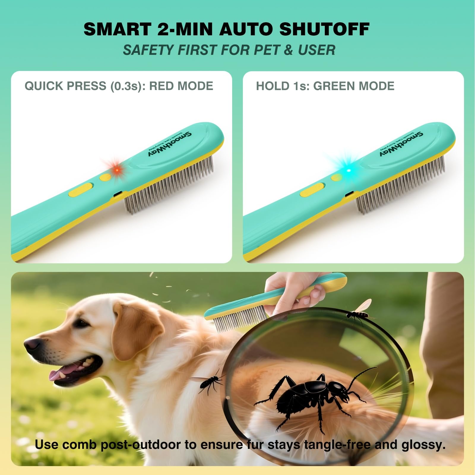Smoothway push-lock mechanism highlights secure storage when not in use.