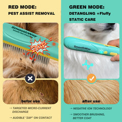 Smoothway 3-Row Tick & Flea Comb rounded tips glide through fur with less snag.