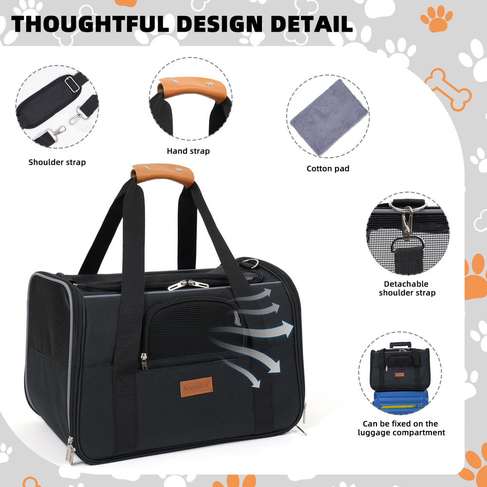 Smouatou cat bag carrier with breathable mesh windows for visibility