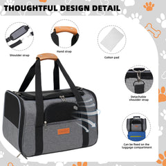 Smouatou cat carrier interior with washable mat for pet comfort