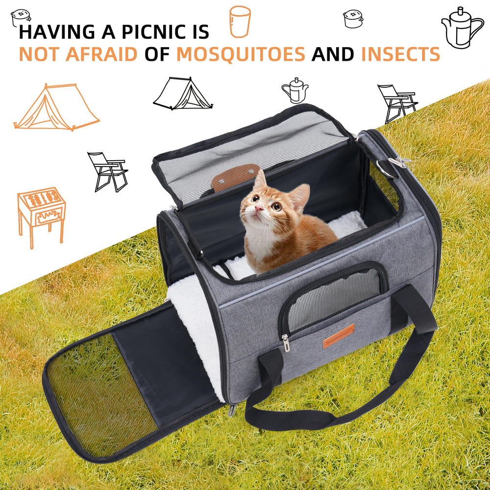 Smouatou cat carrier handheld and shoulder-carry versatility in use