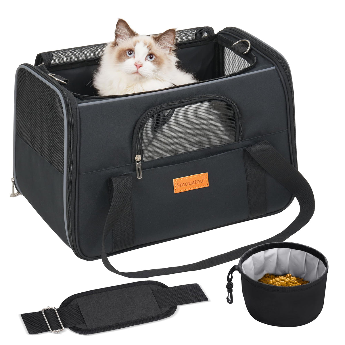 Smouatou cat carrier scratch-proof design keeps pets secure during travel