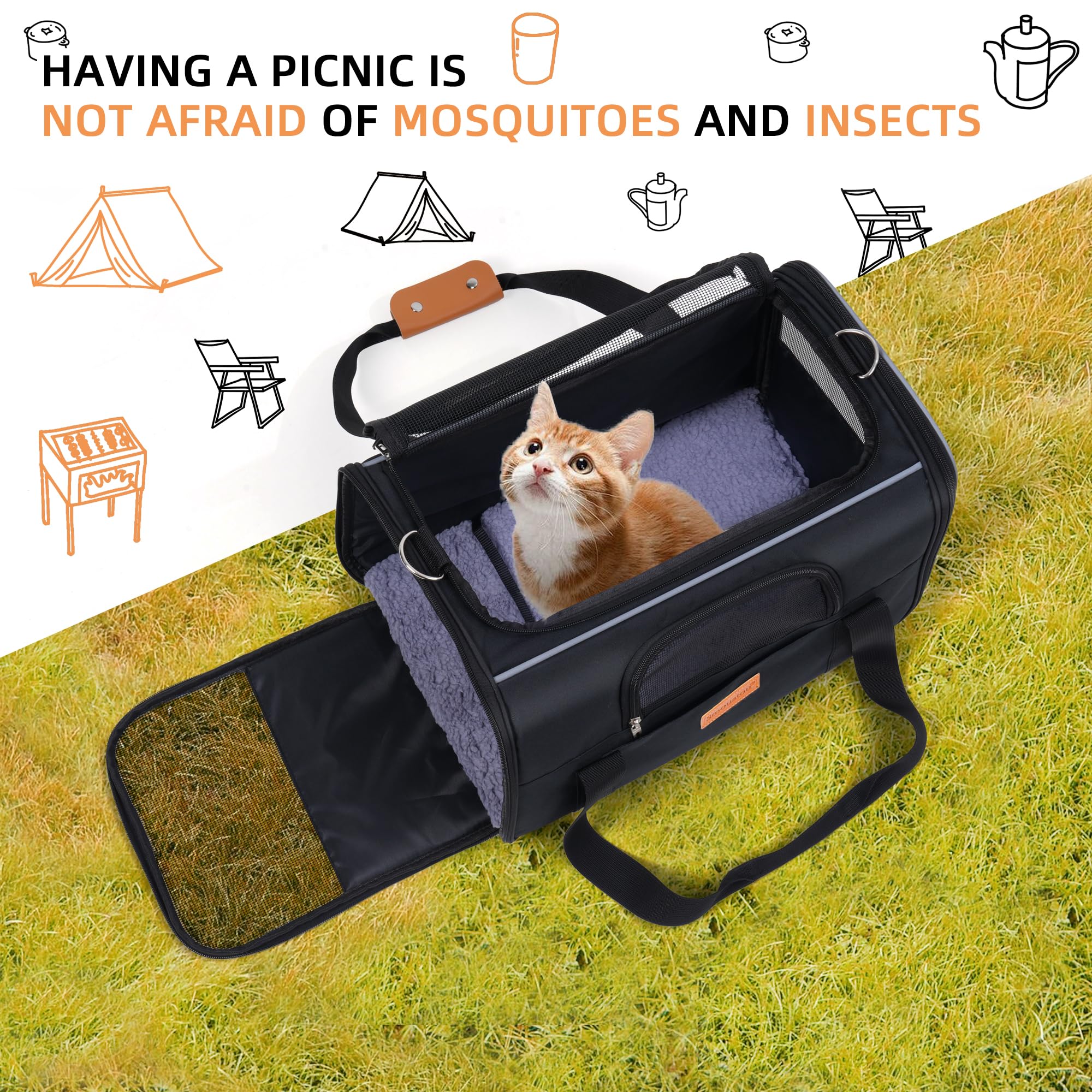 Smouatou cat carrier offers urban shoulder carry for convenient travel