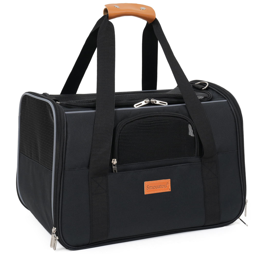 Smouatou cat travel carrier features secure zippers for easy access