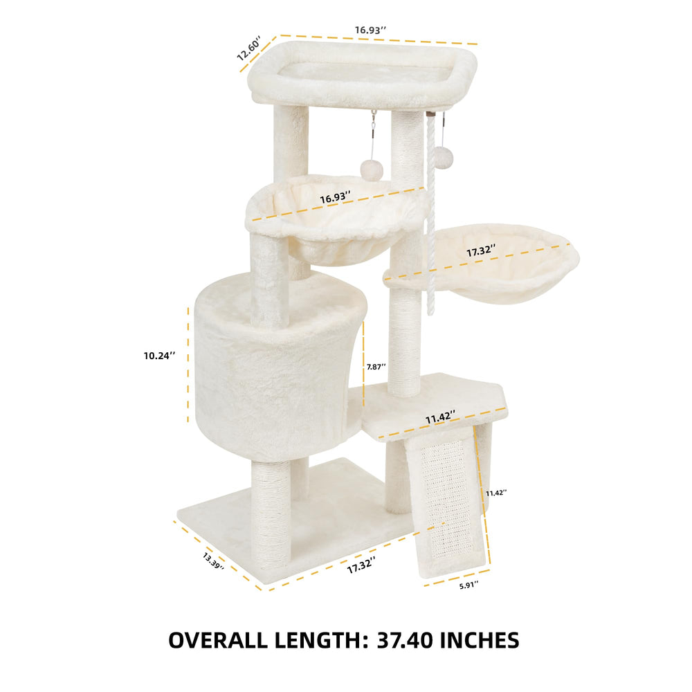 Smouatou Wang Xin cat tree condo hammocks provide cozy lounging and privacy