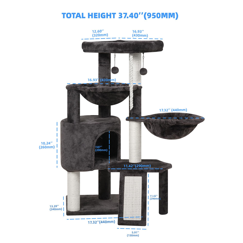 Smouatou Xin three-layer cat condo top view highlights cozy retreat