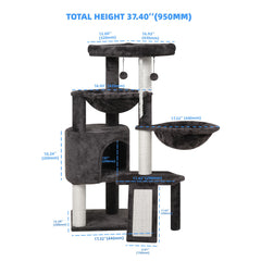 Smouatou Xin three-layer cat condo top view highlights cozy retreat
