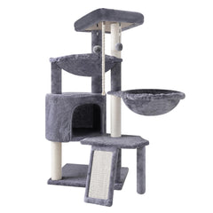 Smouatou Xin cat condo provides a cozy hideaway for peaceful naps.