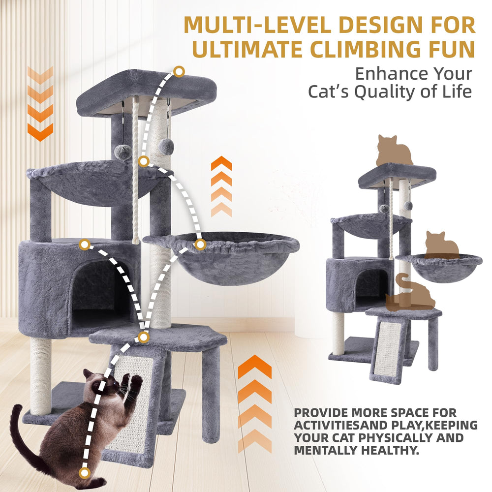 Smouatou Xin top platform gives cats a high perch to watch surroundings.