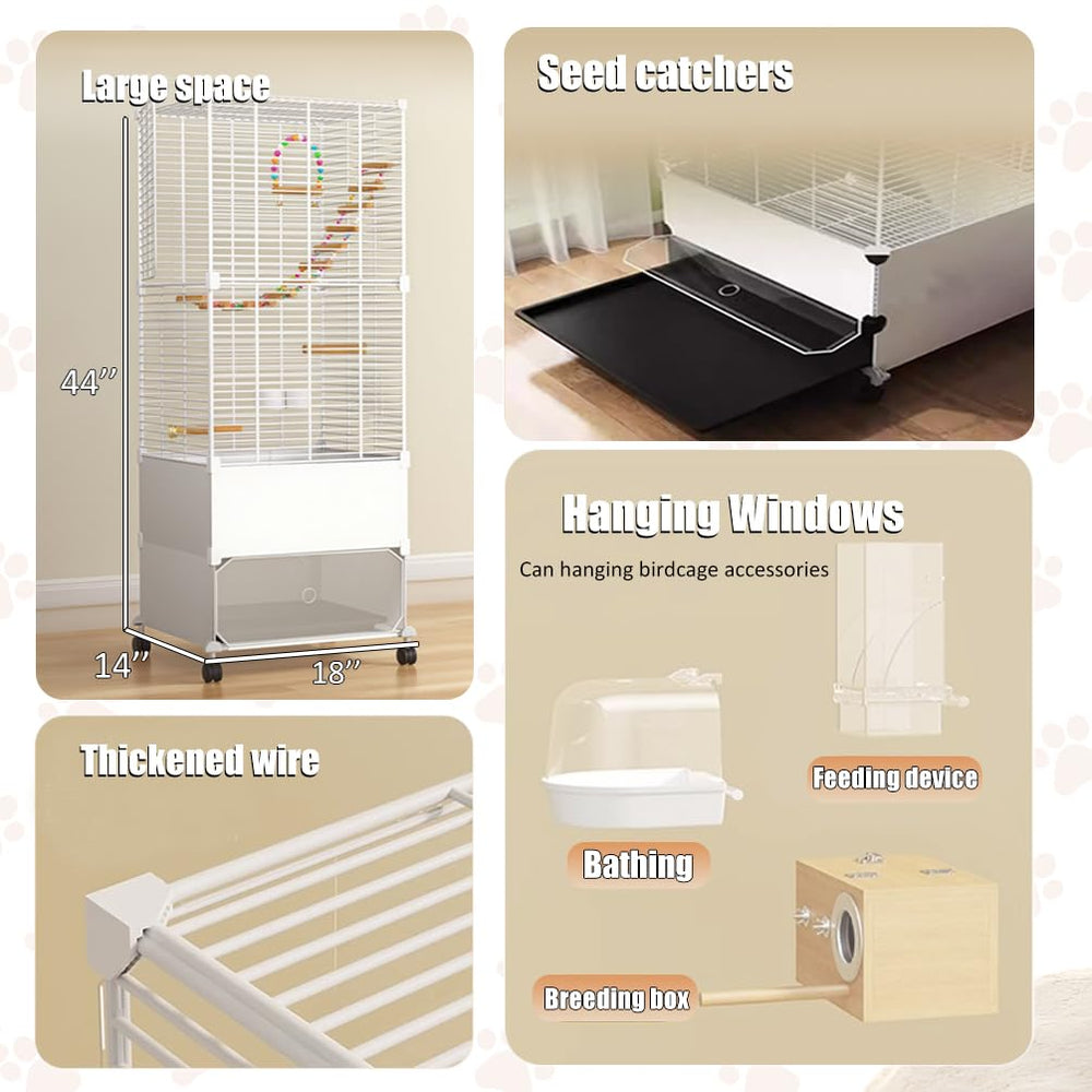 SNAAT bird cage dense wire mesh provides visibility and security for curious pets