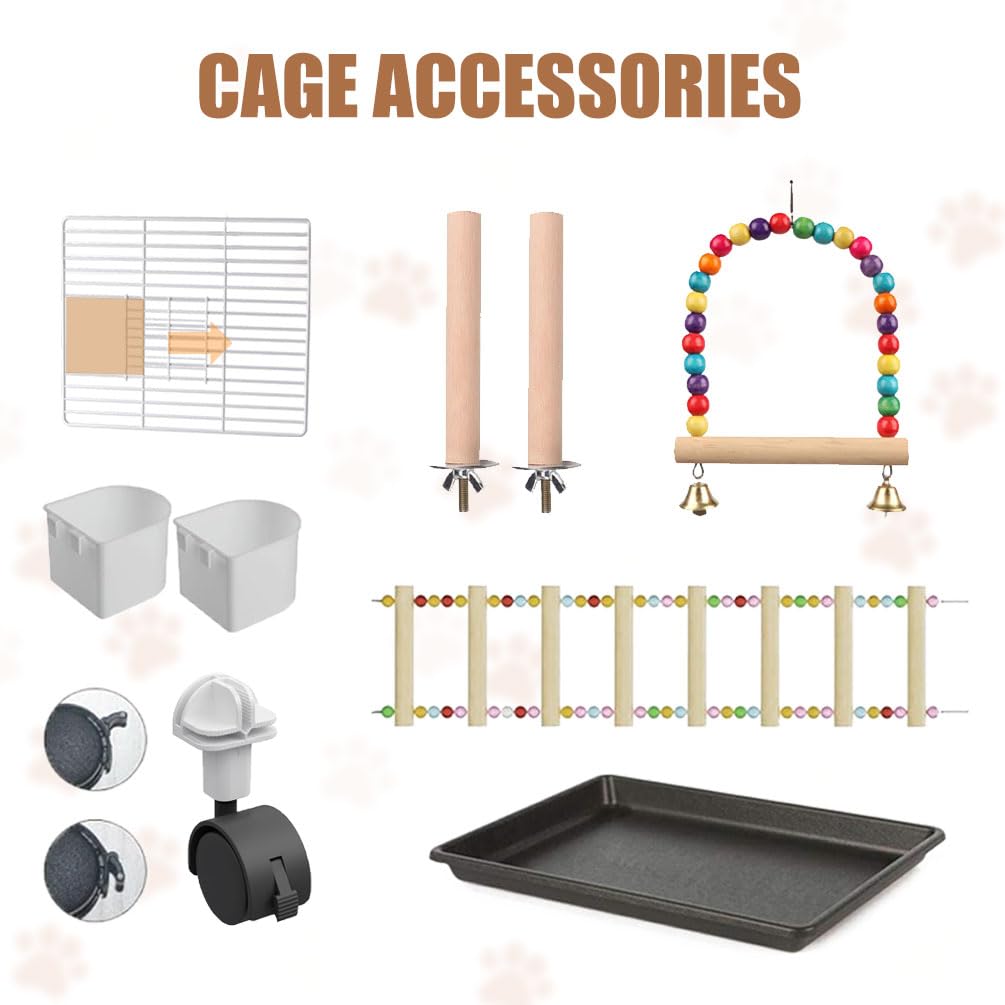 SNAAT bird cage large dimensions illustrate two size options for versatile spaces