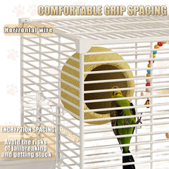 SNAAT bird cage removable tray cleaning for quick waste disposal