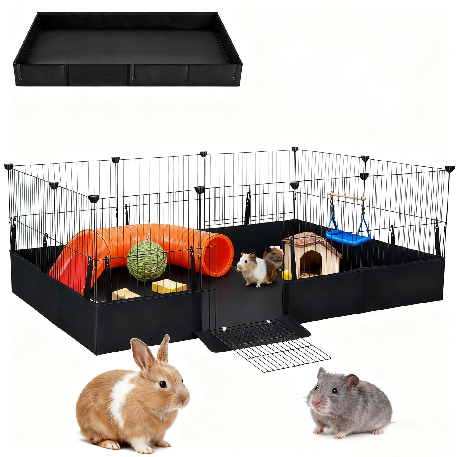 SNAAT Guinea Pig Cage waterproof liner closeup showing chew-deterrent protection for long-lasting use