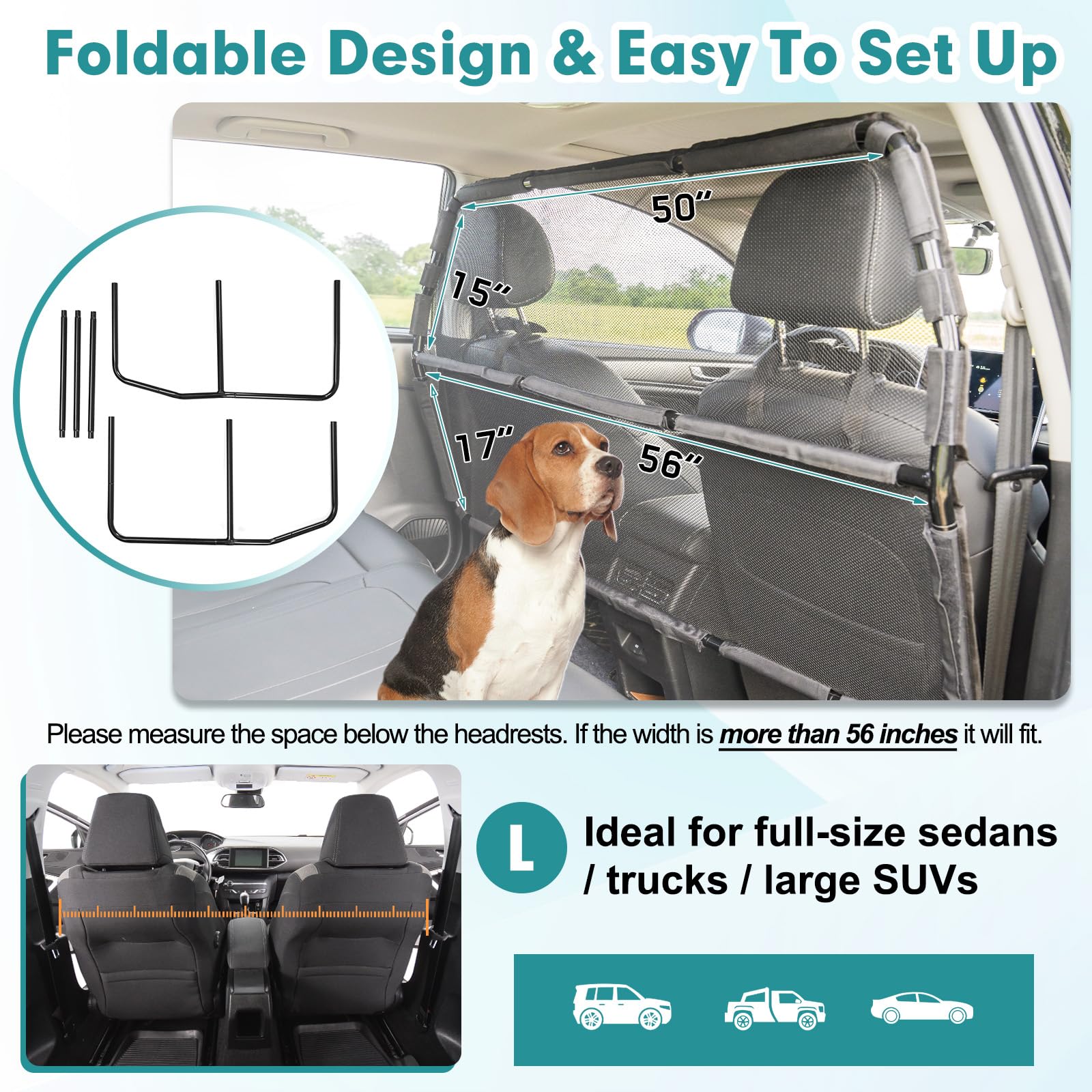 Snagle Paw 2nd and 3rd-row setup keeps cargo area safely separated.