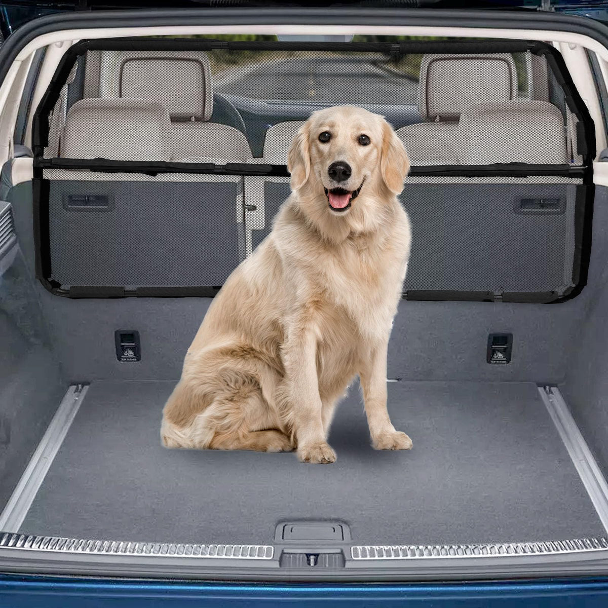 Snagle Paw dog car barrier coverage demonstrates expansive backseat protection for safer journeys.