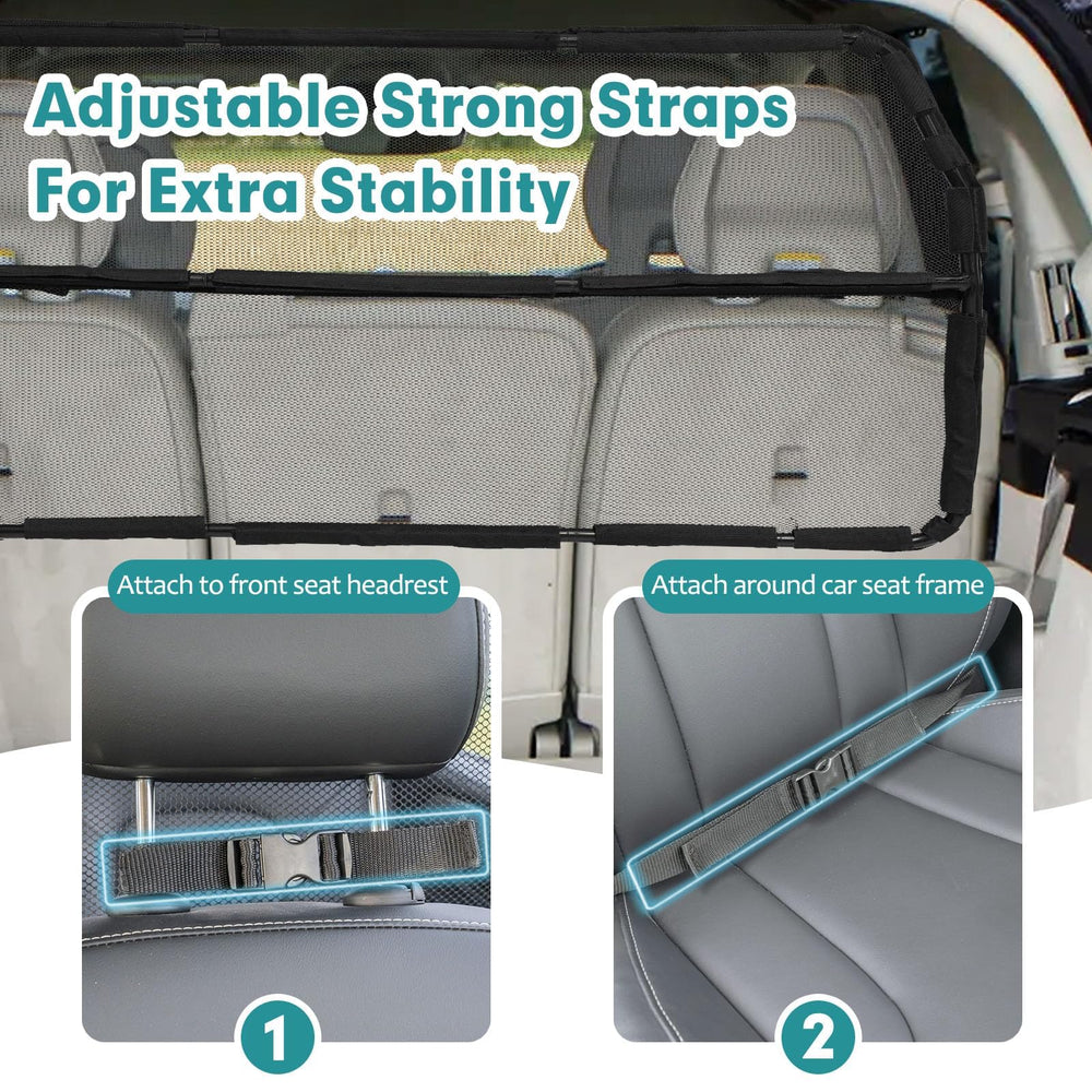 Snagle Paw dog car barrier 46-inch width fits 3rd row and cargo spaces.