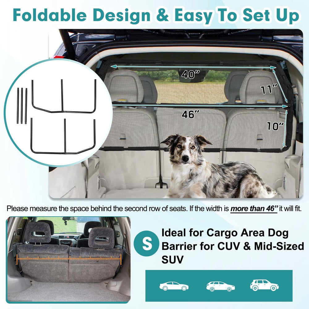 Snagle Paw dog car barrier compatibility for small SUVs and hatchbacks enables safer trips.