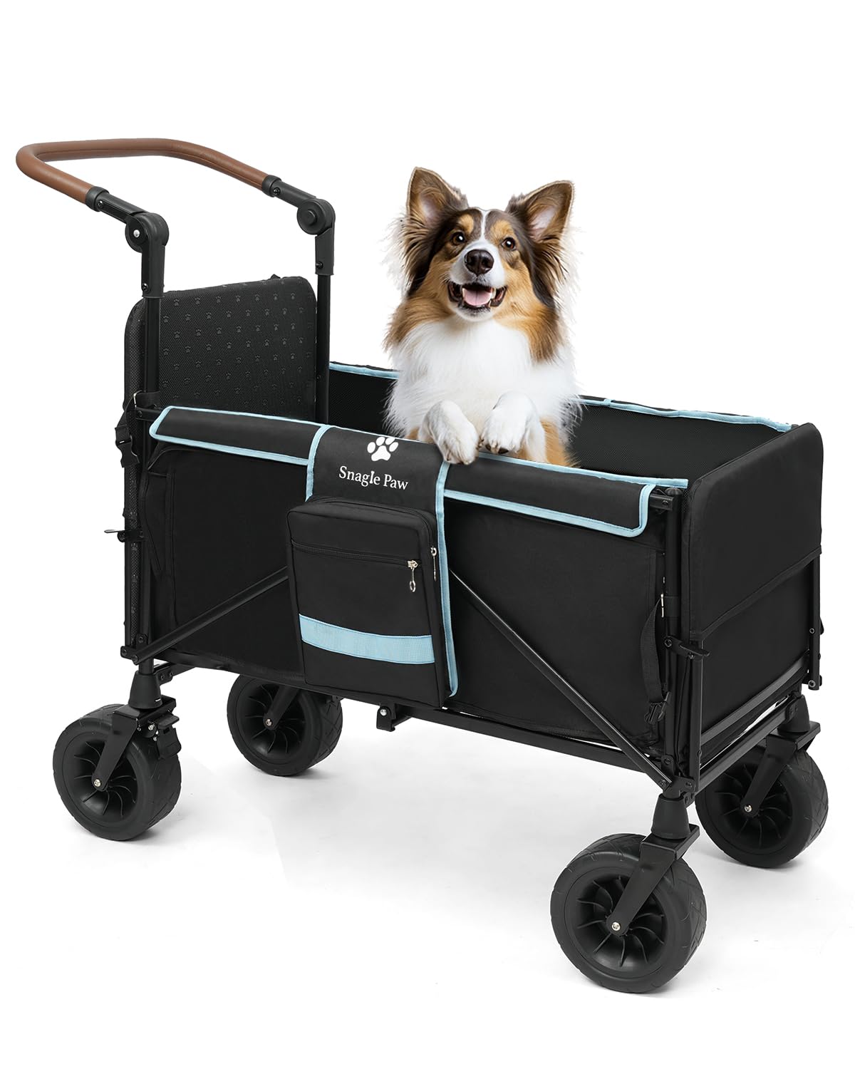 Snagle Paw extra large dog stroller front view with roomy interior for big breeds.