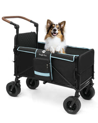 Snagle Paw extra large dog stroller front view with roomy interior for big breeds.