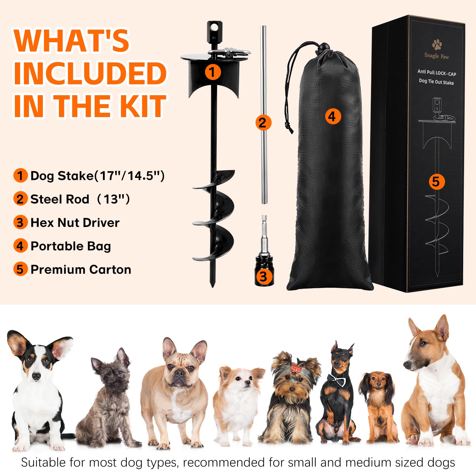 Snagle Paw heavy-duty ground anchor designed for outdoor safety and tethering.